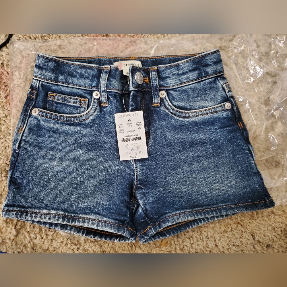 Crewcuts Blue Jean Shorts with Distressed Hem